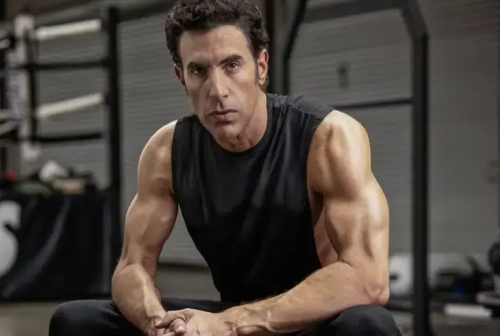 Cohen shows off muscular build